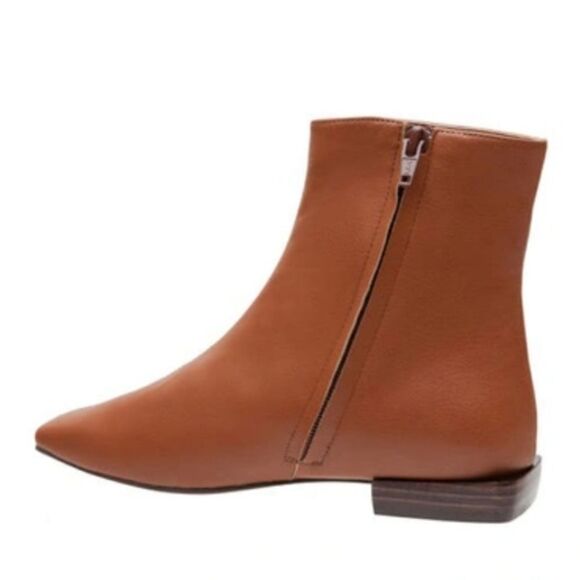 New Linea Paolo Rad Bootie In Brown leather zipper ankle boot 4.5 - Picture 2 of 4